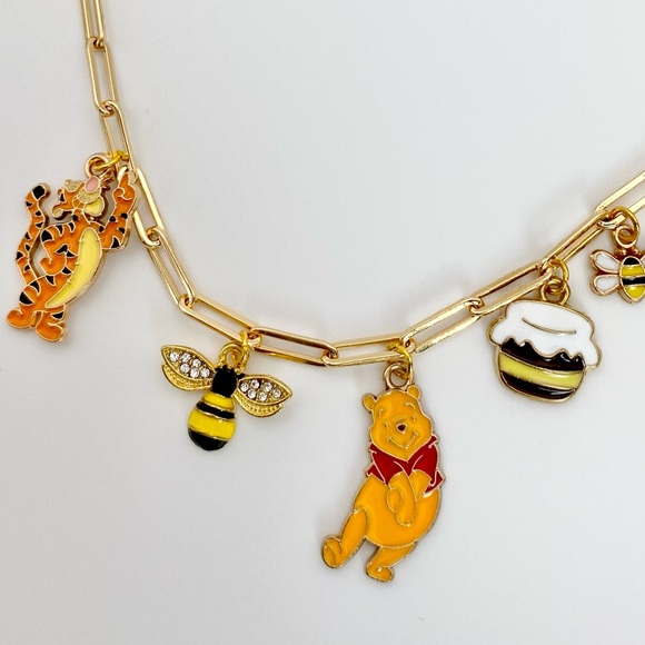 Disney Inspired Winnie the Pooh Charm Necklace with Tigger, Eeyore & Honey Bees - Picture 10 of 13